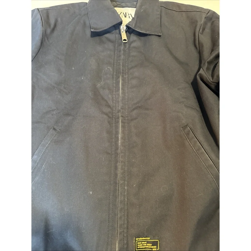 Zara Dnwr Denim Jacket Men's Size Small Black - Picture 6 of 10